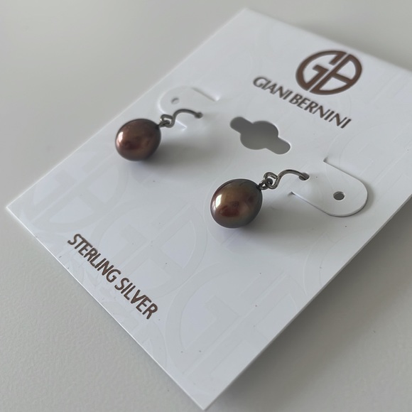 Giani Bernini Bronze Faux Pearl Drop Earrings - Picture 3 of 5